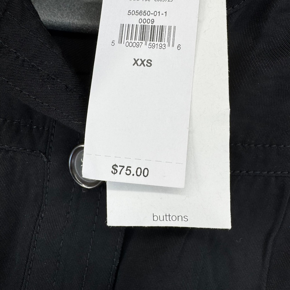 Banana Republic Womens XXS Black Mandarin Collar Balloon Sleeve Blouse NWT - Picture 5 of 8